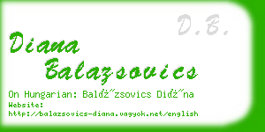 diana balazsovics business card